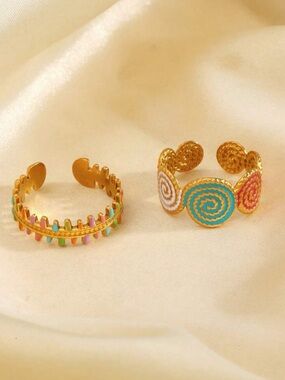 Boho summer ring set #2562